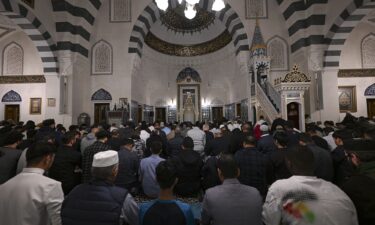 Muslims perform the first 'Tarawih' prayer on the beginning of the Islamic Holy month of Ramadan at the Diyanet Center of America in Maryland.