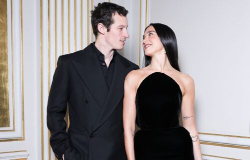 Callum Turner and Dua Lipa in January.