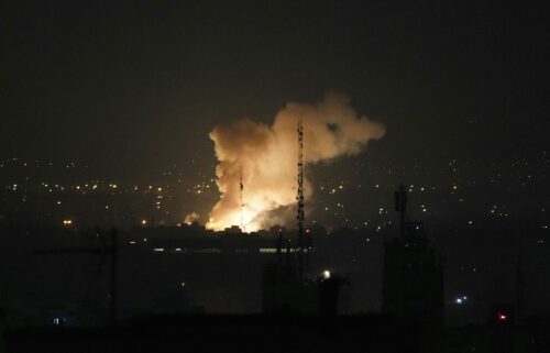 Smoke rises up after an explosion in Tehran