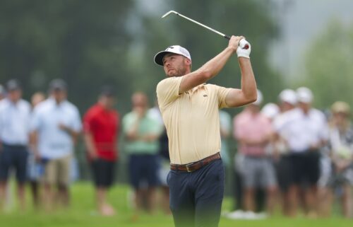 Sam Burns of the United States plays a shot on the fifth hole during the second round of the 125th U.S. OPEN at Oakmont Country Club.
