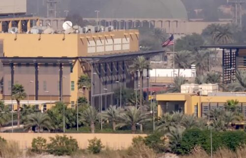 This still from video from 2020 shows the US Embassy in Iraq. The US State and Defense departments on June 11 made efforts to arrange the departure of non-essential personnel from locations around the Middle East.
