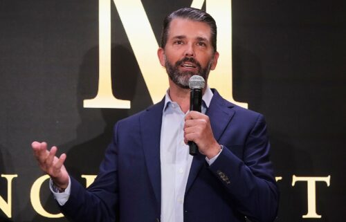 Donald Trump Jr. participates in the announcement of Trump Mobile